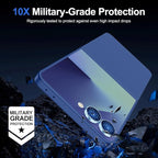 for Samsung Galaxy Z Flip 7 Camera Lens Protector, Individual Metal Ring Tempered Glass Lens Cover, [Strong Adsorption] Scratch Resistant Ultra-Thin HD Clear Lens Cover, 1 Set-Blue Ring