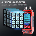 11 In 1 Network Cable Tester with 60000 Digit Multimeter 7 Wavelengths OPM 10Km/10mW VFL 600M Measurable Length 100 Records Tool Kit for CAT5 CAT6 Telephone Ethernet RJ11 RJ45 PoE Wire Tracer NCV, Red