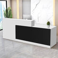 Reception Desk with Counter Modern Checkout Counter with Lockable Drawer Keyboard Tray Receptionist Desk for Office Salon Reception Table E Right 51inch/130cm