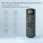 Rechargeable Shutter Release for Nikon AODELAN Wireless Camera Remote Control Compatible with COOLPIX P1000, P1100, P950, B600, A1000, Z50, Z30, Z fc, Z6 II, Z7 II,Z5, Replaces Nikon ML-L7(Black)