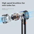 Handheld Fan,Portable Turbo Fan,Powerful Personal Fan(7000rpm High-Speed Motor,Battery Work 3-16 H),USB Rechargeable Mini Handheld Fan for Travel/Outdoor/Gift/Makeup (Black)