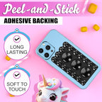 2024 Upgrade 2PCS Silicone Suction Cup Phone Case Adhesive Mount,Adhesive Grip, Sticky Suction Cup Phone Holder & Suction Phone case Holder TikTok & Selfies (Black, 3+16 Single Sided)