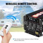 LVYUAN 5000 Watt Power Inverter 12V to 110V 120V for Vehicle, Solar Inverter System, Heavy Duty, RV, Truck, Off Grid,Camping with 4 AC Outlets, LCD Display, Wireless Remote Control, Car Power Inverter