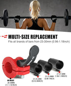 Pro Barbell Clips 1 inch Barbell Clamps 0.9-1.18inch Quick Release Weight Clips for Bars Multi-Size Adjustable Olympic Barbell Clamps