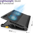 Targus Laptop Cooling Pad for Laptops up to 17-inches, Dual High-Speed Fans Chill Mat + 4-Port USB Hub Laptop Fan Cooling Pad for Work, USB Stand Cooling Pad for Gaming Laptop Cooling Fan (AWE81US)