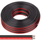 10 Gauge Wire 50FT Tinned Copper Wire - 2 Conductor Parallel Wire Insulated Stranded Wire for Solar Panel Car Audio Auto, Low Voltage Electrical Wire for LED Lighting (10AWG 50FT)