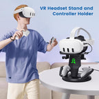 VR Headset Charging Dock for Meta Quest 3/Quest 3S/Quest 2, VR Charging Stand for Quest 3 Accessories VR Stand Supports Charging Headset with Type C Cable and fit Controller with Cover
