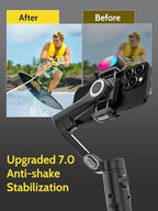 3-Axis Gimbal Stabilizer for iPhone & Android w/RGB Light, Handheld Phone Gimbal for Video Recording w/AI Tracking,1/4 Thread, Extendable Tripod, Padded Carry Bag(Smart X Complete Combo1)