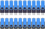 ABLAZE Flash Drives 2GB 20 Pack, USB 2.0 Thumb Drive Bulk with Lanyards Swivel Memory Stick U Disk 2GB Pendrive USB Pack (Blue)