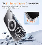 MAGIC JOHN for iPhone 15 Pro Case 360° Rotatable Magnetic Invisible Stand, Fit for MagSafe 15 Pro Phone Case, 16FT Military Grade Shockproof for iPhone 15 Pro Case with Kickstand, Clear