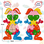 LovesTown Rooster Wooden Puzzles for Toddlers, Montessori ABC Learning Toys for Kids Ages 3-6, 26 Letters, Colorful Educational GIFS