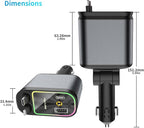 MLVOC Starlight Retractable 66W USB C Car Charger, 4-in-1 Fast Charging Adapter with Dual USB Ports, PD & QC 3.0 for iPhone, Samsung, Android (Black)