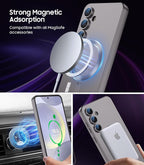 Magnetic for Samsung Galaxy S24 Plus Case [Compatible with MagSafe][Built-in Camera Lens Protector] Slim Soft Silicone Bumper Shockproof Metallic Luster Phone Case (Gray)