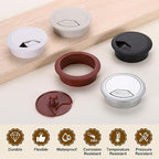 uxcell 8 Pcs 35mm (1.38 Inch) Desk Grommet, Plastic Cable Hole Cover, Wire Cord Cable Organizer for Home Office Computer Desk Cabinet, White