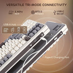 RK ROYAL KLUDGE L98 Wireless Mechanical Keyboard w/Left-Handed Southpaw Design Numpad & Hot Swappable Knob, Tri-Mode 95% Keyboard BT/2.4G/USB-C, Pro Software, Gasket Mount, Massive 8000mAh Battery