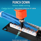 Rapink Patch Panel 24 Port Cat6 10G Support, Network Panel UTP 19-Inch, Wallmount or Rackmount 1U Ethernet Patch Panel Punch Down Block for Cat6, Cat5e, Cat5 Cabling