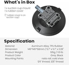 6" Suction Cup Camera Mount – Ultimate Car Camera Mount with Cold Shoe, NATO Rail, and Threaded Holes for Cameras, Action Cameras, Phones (6")