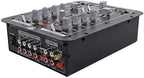 Rockville RDJ2 2-Channel DJ Mixer USB Playback, Cue Monitor, Talkover, 4 Line Inputs, Compact, Portable, for Beginner DJs and Small Events