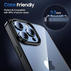 UniqueMe for 3 Pack iPhone 15 Pro/iPhone 15 Pro Max Camera Lens Protector, [Drop Protection] [Case Friendly] Camera Cover Screen [Update New Version] - All-Blue