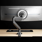Pixio PS2S Titan Black Ultrawide Mega Heavy-Duty Premium Single Monitor Arm Stand fits up to 57 inch Monitors Holds up to 59.4lbs VESA Compatible Integrated Cable Management