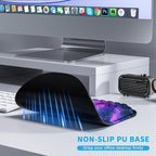 Mouse Pad with Wrist Rest, Ergonomic Mousepads with Wrist Support, Soft Lycra Fabric Memory Foam Office Desk Accessories for Comfort/Pain Relief/PC Gaming/Computer/Laptop (Purple Galaxy)