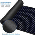 Gaming Mouse Pad, 31.5x15.7 inch Large Extended Computer Keyboard Mouse Mat, Water Resist Non-Slip Mousepad Rubber Base Long XXL Desk Mouse Pad for Work & Gaming, Office & Home, Blue line