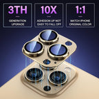 Uyiton for iPhone 14 Pro/iPhone 14 Pro Max Camera Lens Protector, [Drop Protection] 9H Tempered Glass Camera Cover screen Metal Ring Case Friendly Scratch Resistant Easy to Install Gold