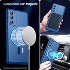Magnetic for Samsung Galaxy S20 FE 5G Case 【Compatible with MagSafe Only】【Built-in Camera Lens Protector】 Slim Soft TPU Shockproof Phone Shell (Blue)