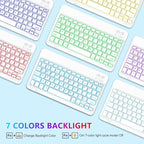 Keyboard Case for Samsung Galaxy Tab A9 Plus 5G 11 inch 2023 (SM-X210/X216/X218), 7 Color Backlit Detachable Keyboard Bluetooth, Smart Folio Cover with S Pen Holder for Galaxy Tab A9+ 11", Blue