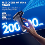 Compressed Air Duster, Mini Blower, Turbo Fan, 200000RPM Electric Duster,Rechargeable Cordless Air Blower,Replaces Compressed Air Cans for Outdoor,Offices,Car,Crevice Cleaning,Keyboard Cleaning