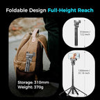Auto Face Tracking Tripod & 360° Rotating Selfie Stick with Light, Smart AI Motion Sensor, Facial Recognition, 1-Axis Gimbal Stabilizer Phone Holder for iPhone/Android, TikTok Video Recording/Vlog