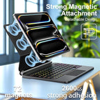for iPad Pro 13 Inch Case with Keyboard (M4, 2024)，Magic-Style Magnetic – 7 Colors Backlight -Floating Cantilever Stand - Multi-Touch Trackpad Keyboard Case for iPad Pro 13