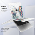 Case for MacBook Pro 13 inch with/Without Touch Bar (2016-2022, M2 A2338 M1 A2289 A2251 A2159 A1989 A1706 A1708), Hard Shell + Keyboard Cover + Dust Plug - Elephant & Giraffe