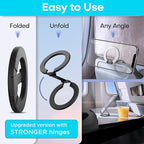 MCCHJoy Mini 2-Pack Universal in Flight Airplane Phone Holder, 360°Rotation Foldable Phone Mount Travel Essentials Accessories,Handsfree Phone Stand for Airplane Travel/Home/Office