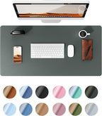 YSAGi Leather Desk Pad Protector, Office Desk Mat, Large Mouse Pad, Non-Slip PU Leather Desk Blotter, Laptop Desk Pad, Waterproof Desk Writing Pad for Home (23.6" x 13.8", Dark Green)