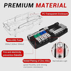 Fused Power Distribution Block Car Audio 4 Way MIDI(Mini-ANL) 12V Fuse Block with Red LED Indicator, 0/4 Gauge Input 4/8 Gauge Output for Auto Marine UTV
