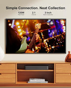 ULTIMEA 2.1ch Compact Sound Bar for TV, Built-in Subwoofer, APP Control, Peak Power 120W, All-in-one PC Sound bar for Game, 16 Inches Bluetooth 5.3 TV Sound Bar, Opt/AUX/Wall Mount, Solo B30 Pro