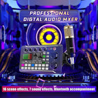 SINWE Podcast Microphone Bundle, BM-800 Condenser Mic with Live Sound Card Kit, Podcast Equipment Bundle with Voice Changer and Mixer Functions for PC Smartphone Studio Recording & Broadcasting