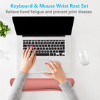 Dapesuom Enlarge Keyboard Wrist Rest, Memory Foam Keyboard Wrist Cushion for Computer Desk Mats Support, Typing Pain Relief Ergonomic Mouse Pad Rests with Non-Slip Base for Gaming, Laptop, Indian Red