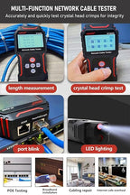NF-8209S Network Cable Tester, RJ45 Ethernet Tester for POE/Cat5/Cat7/Cat6a/Cat6/Cat5e, Wire Mapper, Length, Open/Short, Wire Fault Locator, Ethernet LAN Network Toner Tool