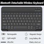 Keyboard Case for iPad 11th 10th Generation - iPad 10th Generation Case with Detachable Wireless Keyboard - Smart Folio Cover with Pencil Holder for 11-inch A16 2025 10.9-inch 2022, Black