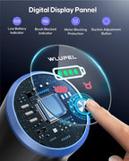 WLUPEL Cordless Vacuum Cleaner, 30KPA 400W Powerful Stick Vacuum with 45Mins Detachable Battery, 80000RMP Lightweight Handheld Vacuum with Adjustable Suction Modes for Hard Floor/Carpet/Pet Hair/Car