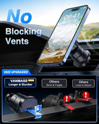 [Military-Grade]VANMASS for MagSafe Car Mount [2025 Upgraded Strongest Magnets] Magnetic Phone Holder Suction Cell Stand for Dashboard Windshield Vent,Truck Cradle for iPhone 16 15 14 13 12 11 Android