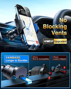 VANMASS [Longest Lasting] True Military-Grade Car Phone Holder Strongest Suction & Clip Cell Mount Dashboard Windshield Vent Automobile Cradle Truck Accessories for iPhone 16 15 Pro Max 14 13 Android