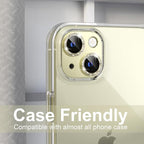beuxece for iPhone 15/iPhone 15Plus Camera Lens Proprotector, Metal Camera Screen Proprotector Cover Accessories, Case Friendly, HD Tempered Glass,Drop Protection, Easy to Install,Yellow