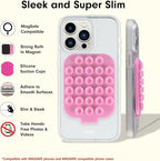 Sonix | Magnetic Silicone Suction Cup Phone Mount for iPhone | Compatible with MagSafe | Soft, Light Pink | Pink Rose