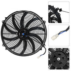 MuHize 16 Inch Universal Radiator Cooling Fan Kit - 12V 120W High Performance Push/Pull Electric Fan with Mounting Hardware, Fits Car/SUV/Light Truck Engine Cooling System