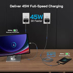 45W Super Fast Charger Type C, [3 Pack] 45 Watt USB-C Charger PD/PPS Wall Charging Block for Samsung Galaxy S25 Ultra/S25+/S25/S24/S23 Ultra/S23+/S22 Ultra/S22+/S20 Ultra, Tab S8(with 3X 6.6ft Cable)