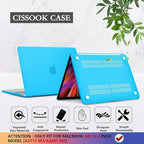 CISSOOK for MacBook Air 13.6 inch 2022 2024 2025 Release M2 M3 Chip Model A2681 A3113, Plastic Hard Shell Case for MacBook Air 13.6 inch M2 M3 with Keyboard Cover Screen Protector, Frosted Sky Blue