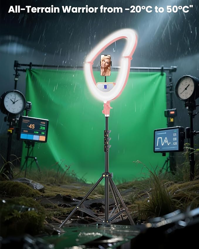 22" Large Ring Light with Stand,Foldable LED Big Ring Light Tripod for iPhone Phone Ipad, 75" Tall Tripod Touch Screen,Wireless Remote for Live Stream,YouTube,TikTok Video Shooting Pink